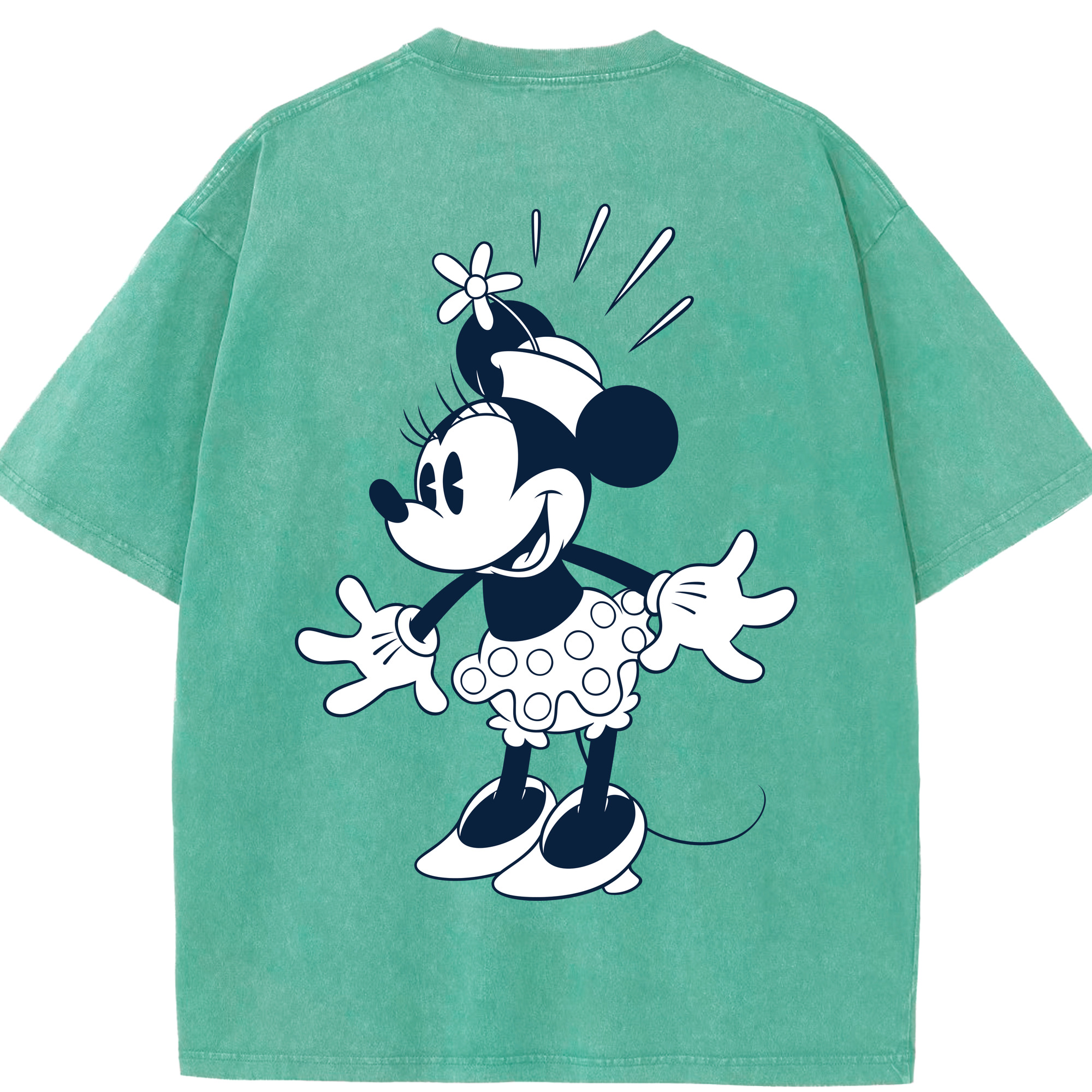 （画像用） ミッキーマウス Mickey Mouse 綿100% ヴィンテージ風 半袖Tシャツ（背面プリント）